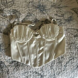 Cream Structured Boning Bra Top